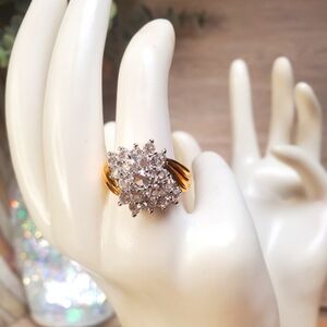 Vintage Mary Kay Gold Tone Cocktail Statement Ring Size 8 Large